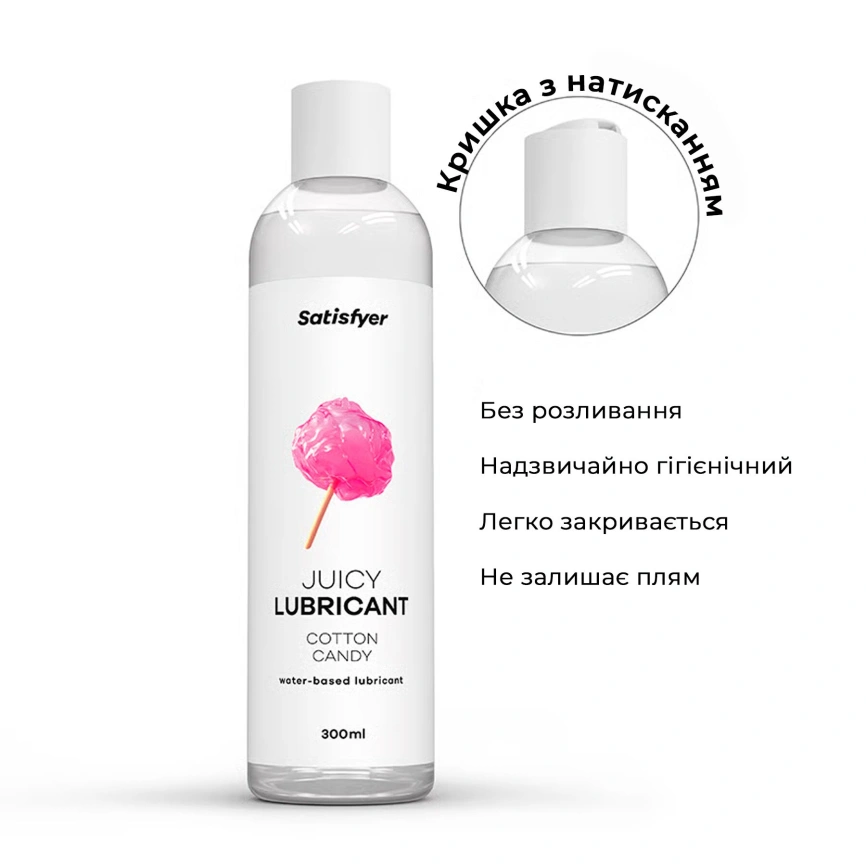 Лубрикант на водной основе Satisfyer Juicy Lubricant Cotton Candy water based 300 мл фото 4