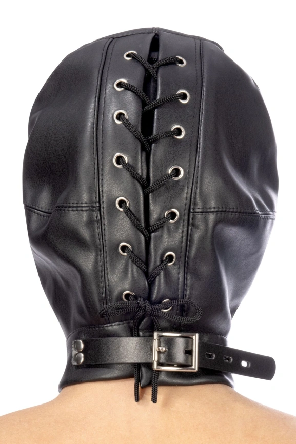 Капюшон для БДСМ со съемной маской Fetish Tentation BDSM hood in leatherette with removable mask фото 2