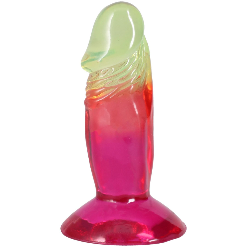 Дилдо Doc Johnson Crystal Jellies - 4.5 Inch Classic Dong - Rainbow фото 1