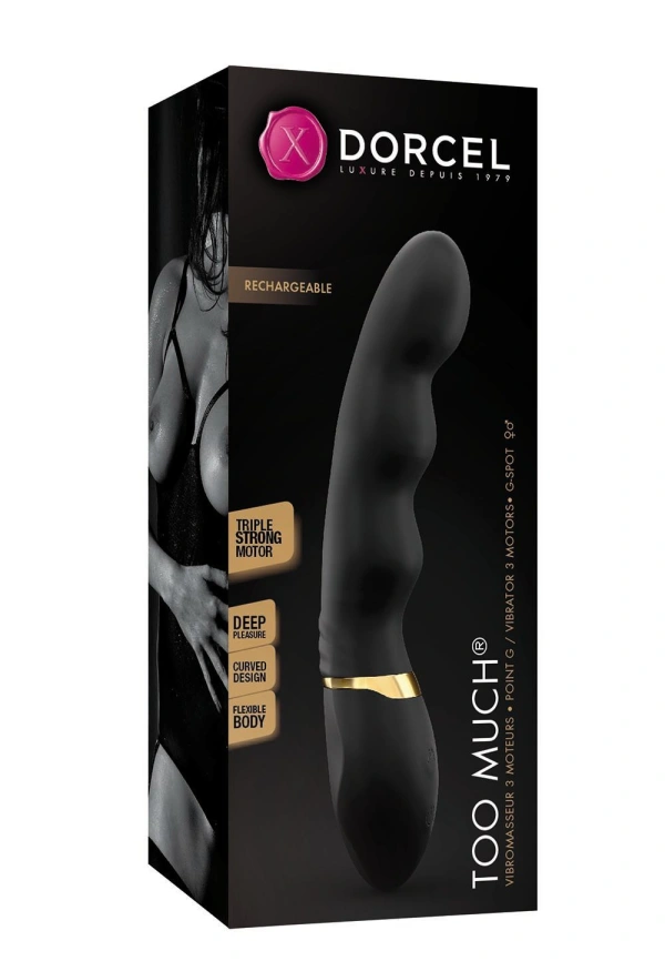 Вибратор ультрастимулирующий Dorcel Too Much Rechargeable Black, гибкий и мощный, 3 вибромотора фото 3