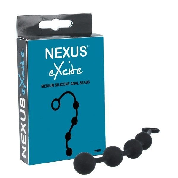 Анальные шарики Nexus Excite Medium Anal Beads, силикон, макс. диаметр 2,5 см фото 1