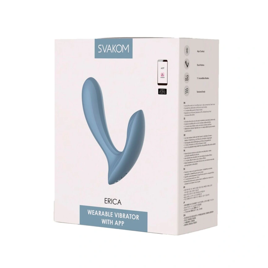 Смарт-вибратор в трусики Svakom Erica Dusty Blue, очень гибкий, 2 мотора фото 15