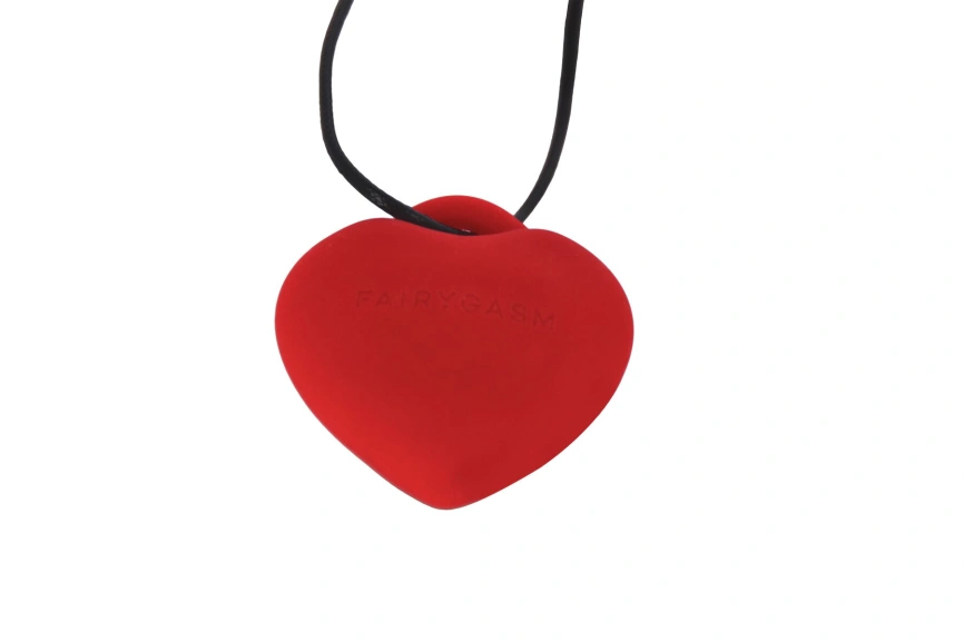 Мини-вибратор «Сердечко» FairyGasm PleasureStone red, 9 режимов, на шнурке фото 2