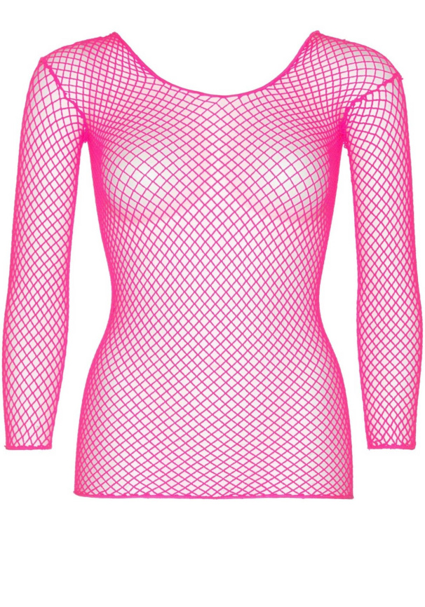 Сітчастий топ Leg Avenue Long Sleeves T-Shirts Neon Pink, One Size фото 3