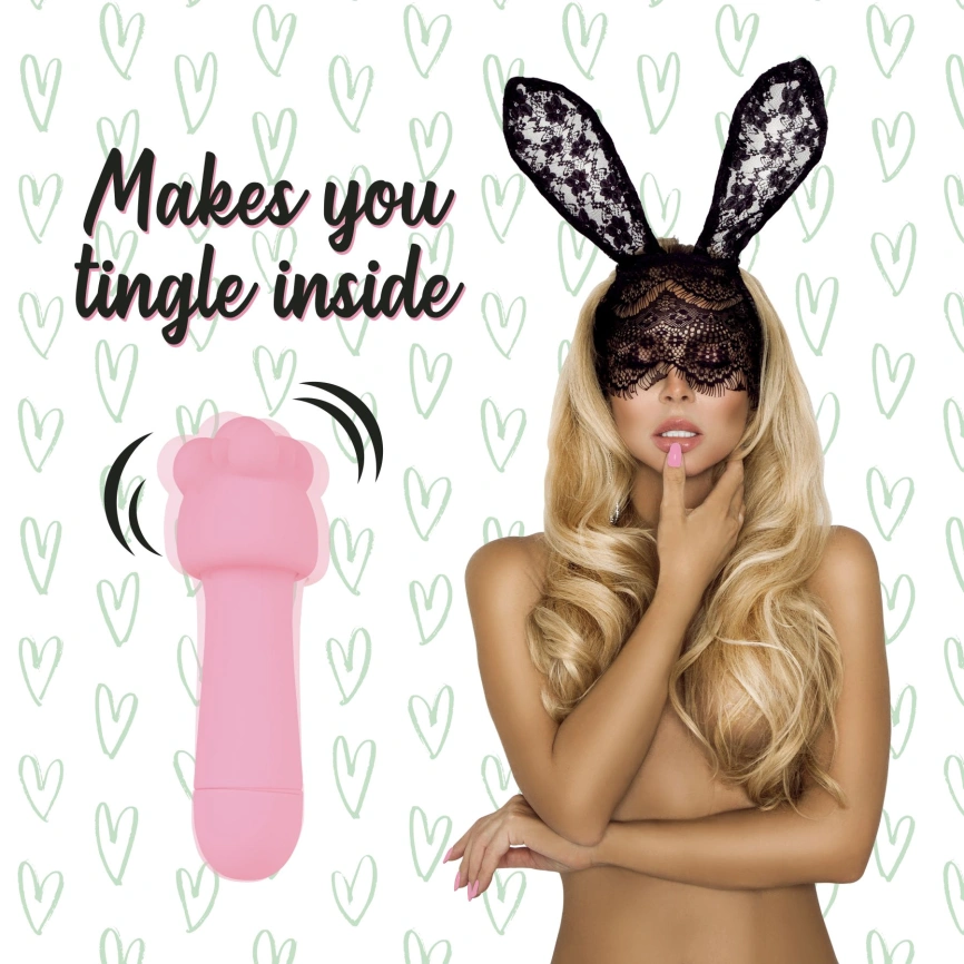 Мини-вибратор FeelzToys Mister Bunny Pink с двумя насадками фото 3