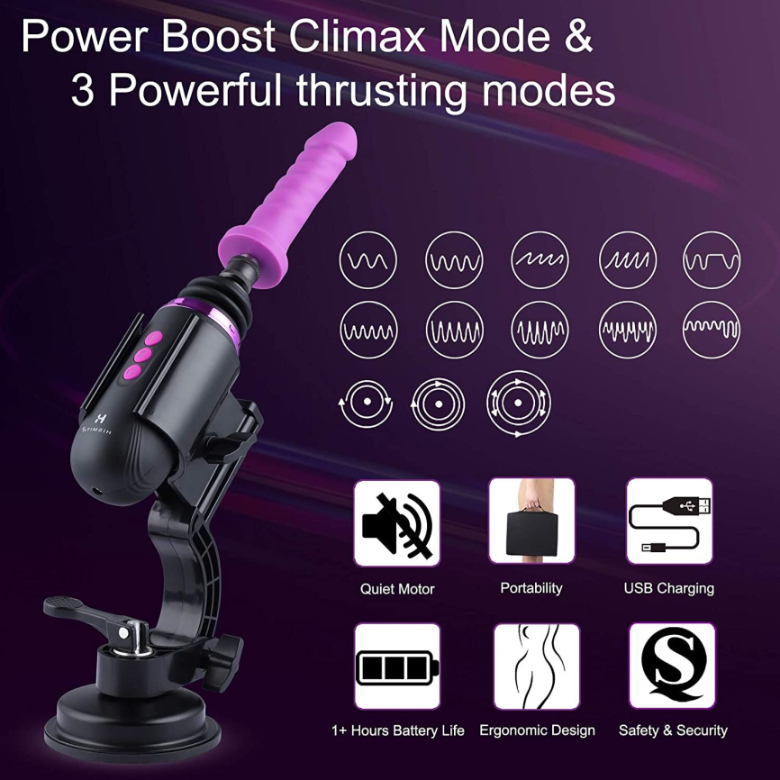 Міні секс-машина Hismith Mini Capsule Sex-Machine with Strong Suction Cup, потужна, перезаряджувана фото 3