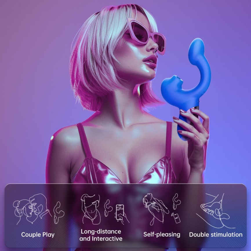 Смарт-вібратор Magic Motion Ponder Blue, подвійна стимуляція, віброяйце+язичок для клітора фото 11