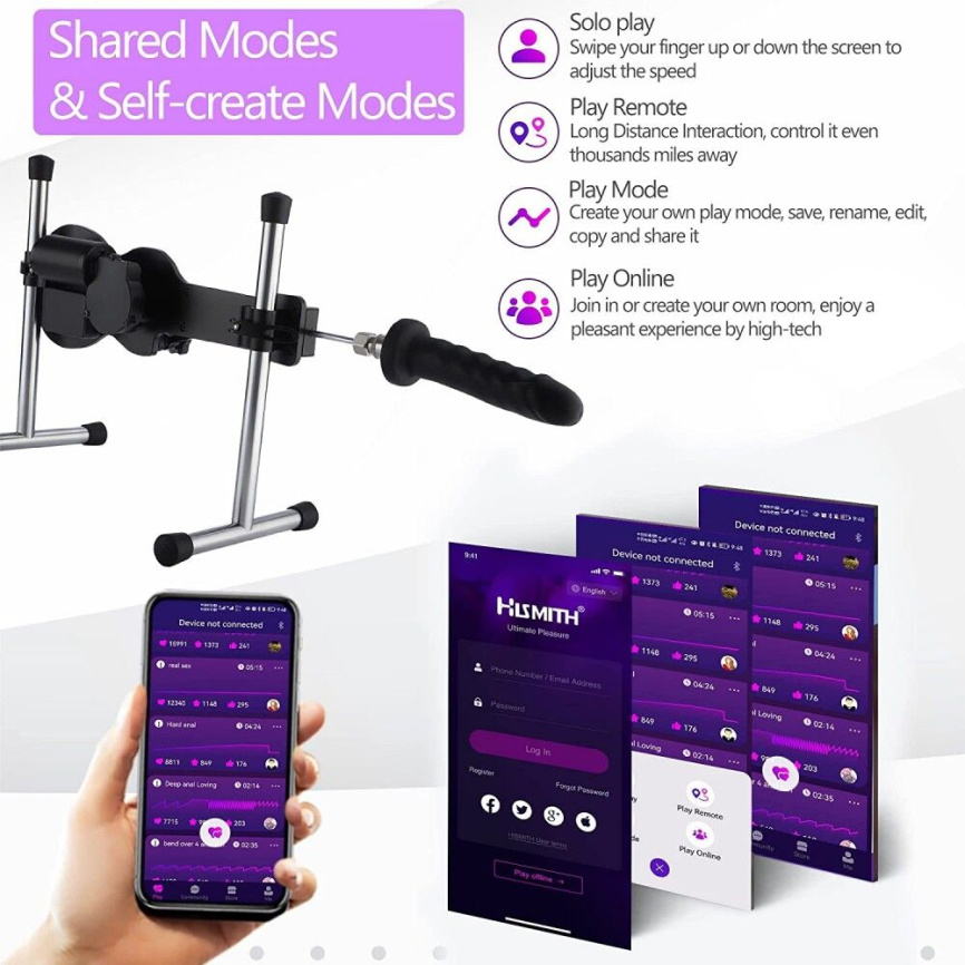 Смарт секс-машина Hismith AK-09 Sex Machine APP з фалоімітатором, бездротовий пульт ДК фото 4