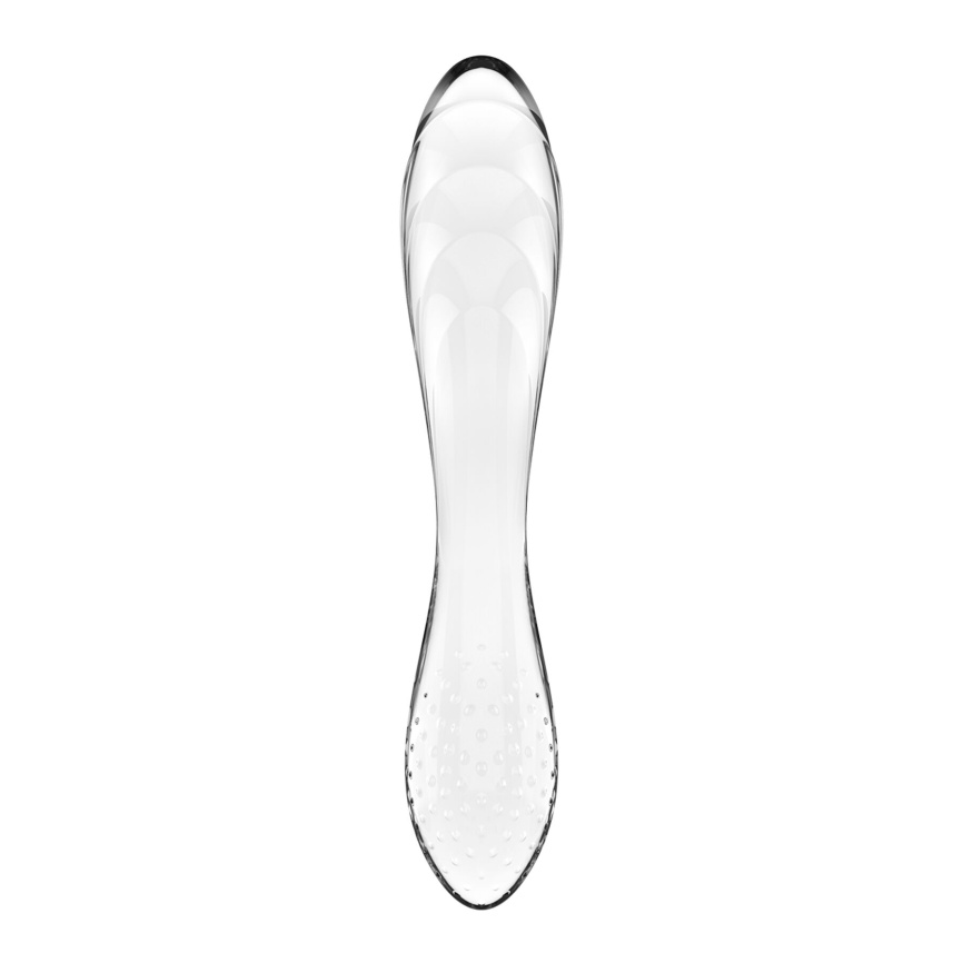 Двосторонній скляний дилдо Satisfyer Dazzling Crystal 1 Transparent, дуже міцний, без стопера фото 2