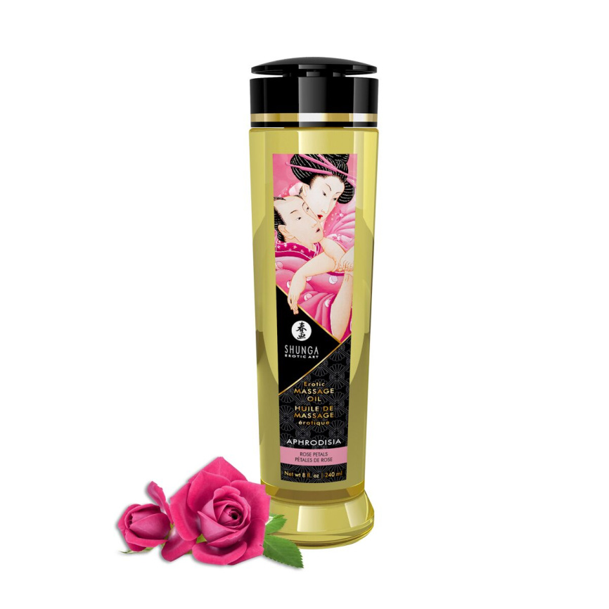 Масажна олія Shunga Aphrodisia – Roses (240 мл) натуральна зволожувальна фото 1