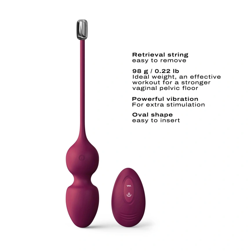 Вагинальные шарики Dorcel LOVE BALLS PLUM, вибрации и движения внутреннего шарика, пульт ДУ фото 3