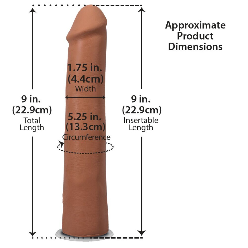 Фалоімітатор Doc Johnson The Realistic Cock ULTRASKYN - 9 Inch Caramel фото 5