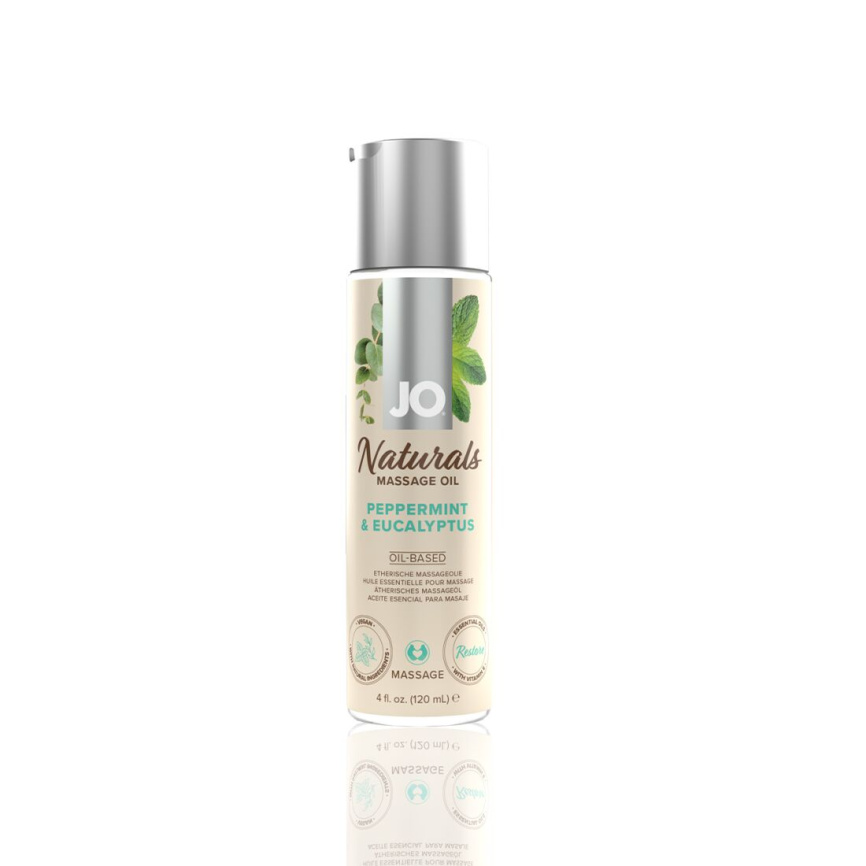 Масажна олія JO Naturals Massage Oil Peppermint & Eucalyptus з ефірними оліями (120 мл) фото 1