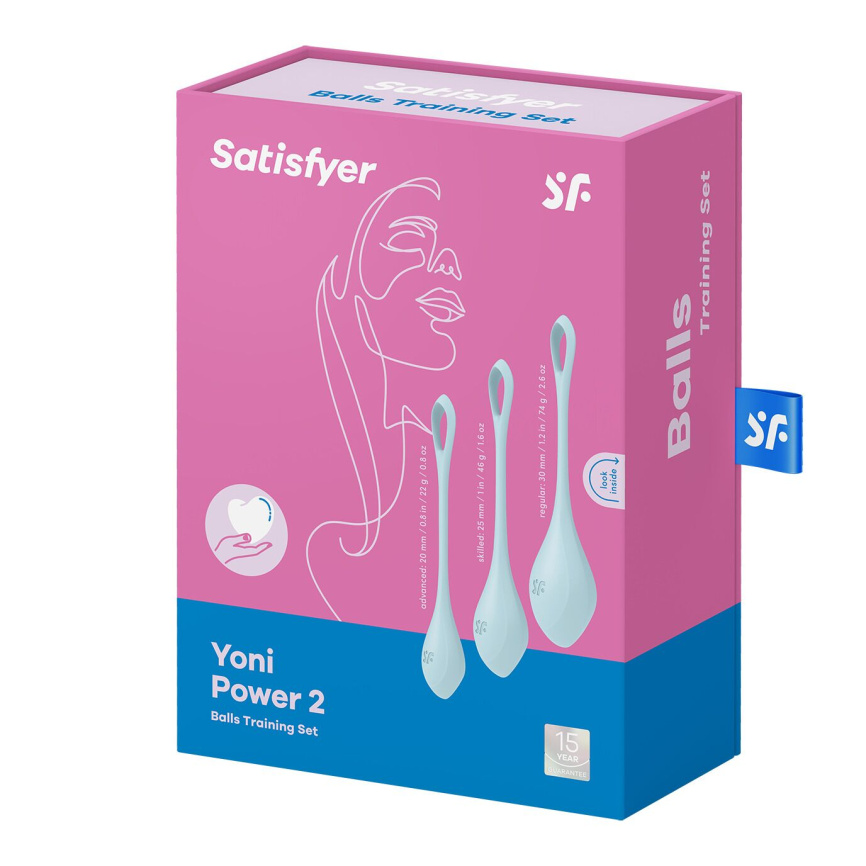 Набір йоні намистин Satisfyer Yoni Power 2 Light Blue, диаметр 2-2,5-3см, вес 22-44-73гр фото 5