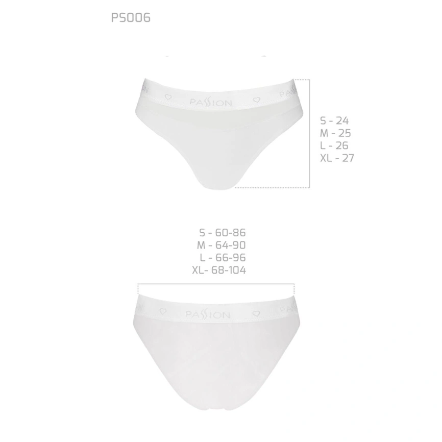 Трусики с прозрачной вставкой Passion PS006 PANTIES M, white фото 10
