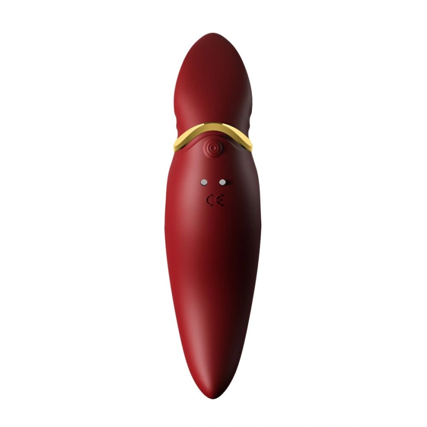 Вибратор 2в1 с язычком Zalo — Hero Wine Red, кристалл Swarovski фото 5