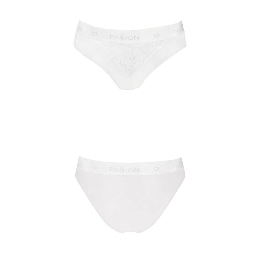 Трусики с широкой резинкой и кружевом Passion PS001 PANTIES L, white фото 9