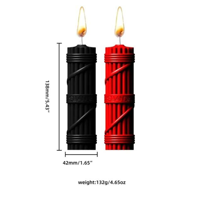 БДСМ-свічки LOCKINK SEVANDA Fetish Drip Candles Set, 2 шт, низькотемпературні, шкребок у комплекті фото 2