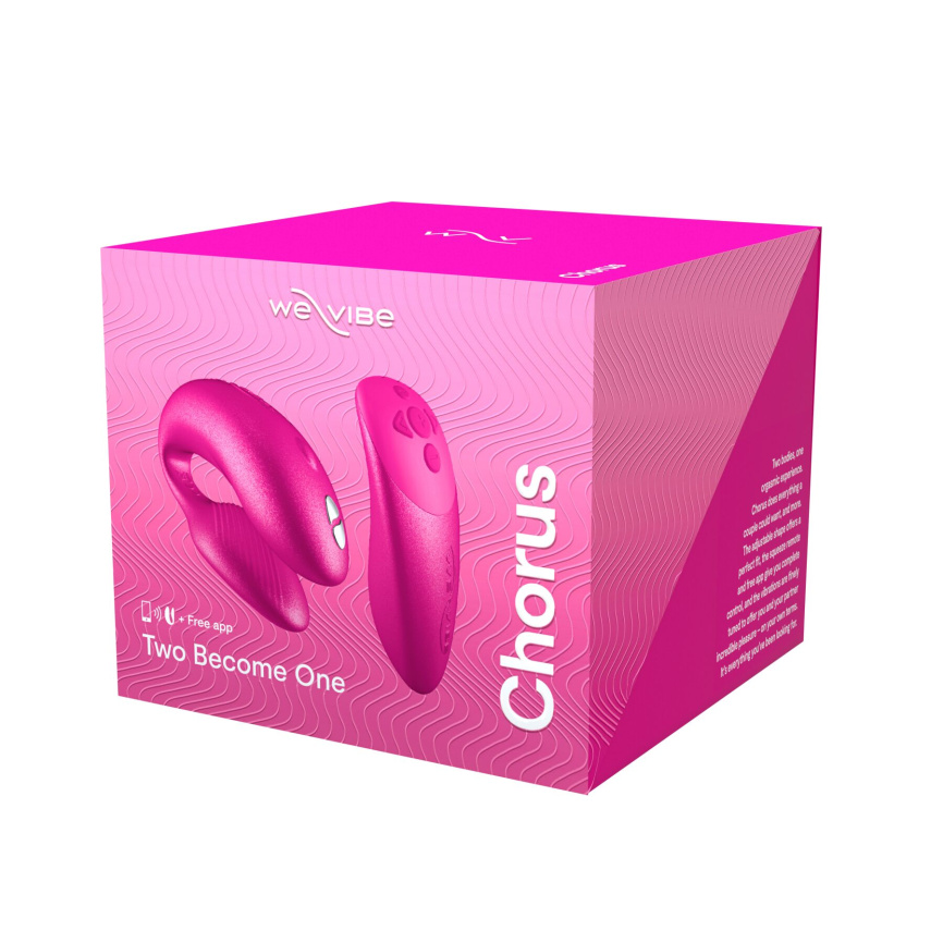 Смарт-вібратор для пар We-Vibe Chorus Cosmic Pink, сенсорне керування вібраціями стисненням пульта фото 10