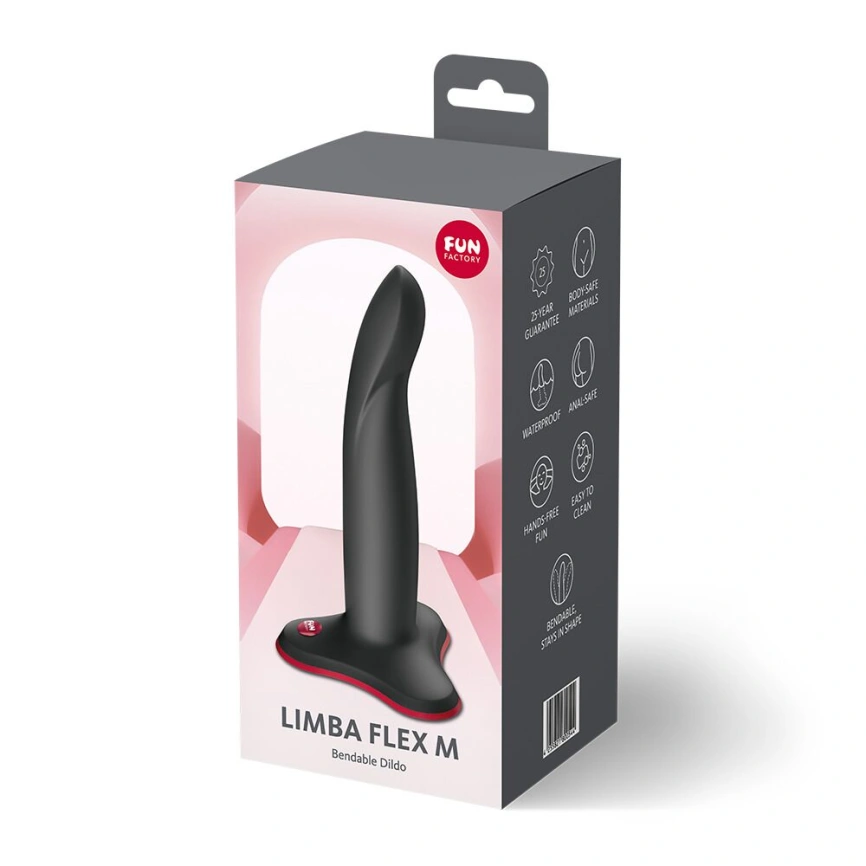 Фаллоимитатор Fun Factory LIMBA FLEX M Black, гибкий, с эффектом памяти, подходит для точки G фото 6