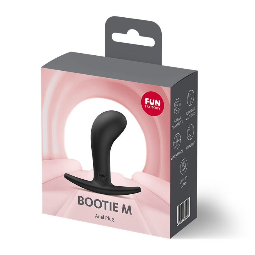 Анальна пробка Fun Factory BOOTIE M Black, діаметр 3,3 см, тонкий обмежувач фото 4