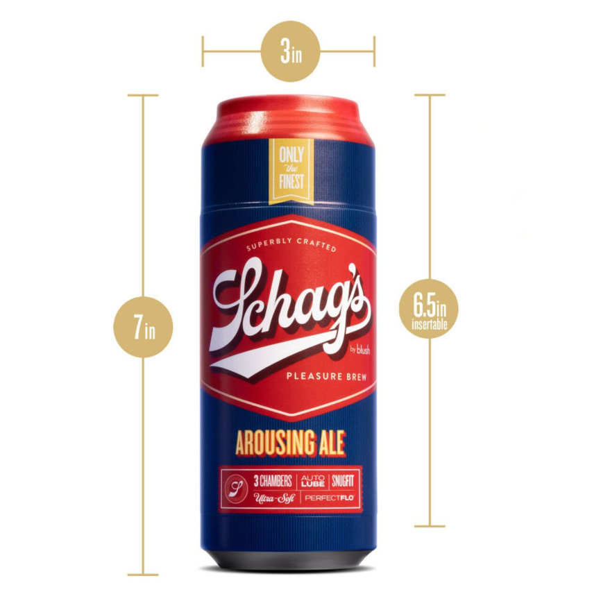 Мастурбатор – банка пива Blush Schag's Arousing Ale Masturbator – Frosted, самозмащуваний, вакуум фото 6