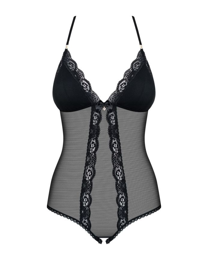 Сітчастий боді з відкритими сідницями Obsessive 841-TED-1 teddy S/M, чорний фото 5