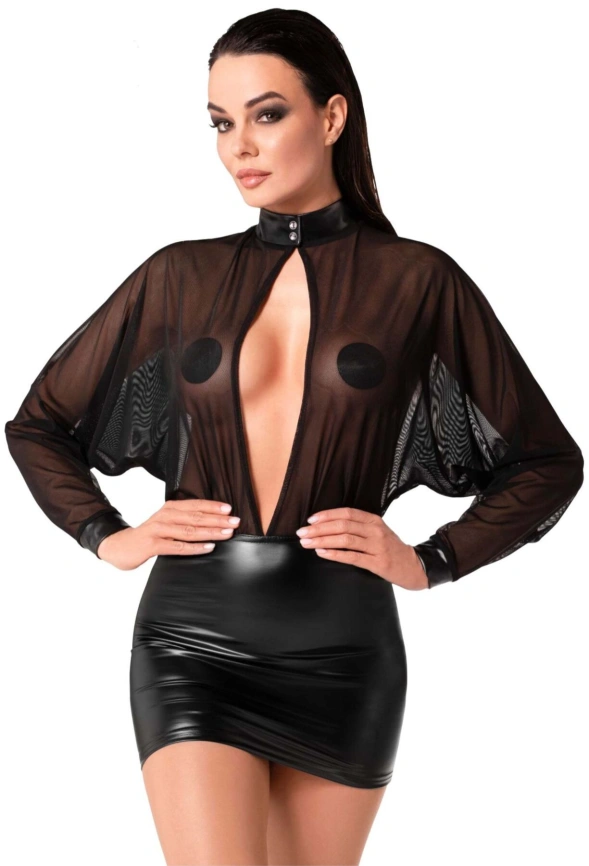 Платье Noir Handmade F348 Powerwetlook and tulle dress - L фото 1