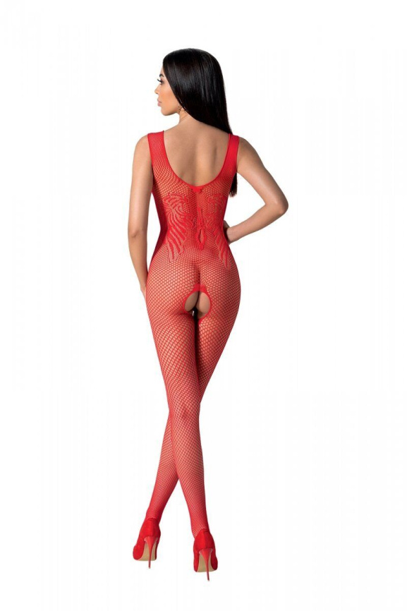 Бодістокінг з крилами Passion BS098 One Size, red, середня сітка, відкритий доступ фото 2