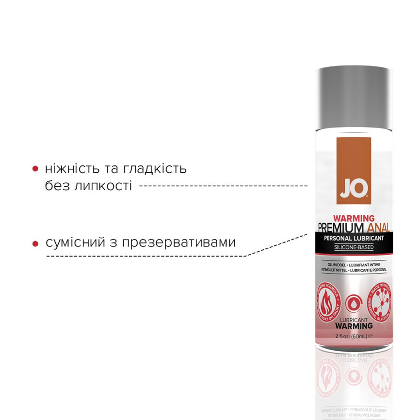 Лубрикант на силіконовій основі JO ANAL PREMIUM — WARMING (60 мл) фото 3