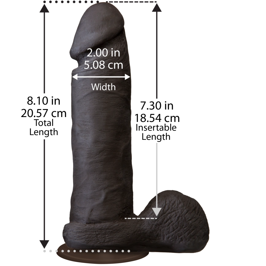 Фаллоимитатор Doc Johnson The Realistic Cock 8 inch Black - ULTRASKYN, Vack-U-Lock, диаметр 5,1см фото 2