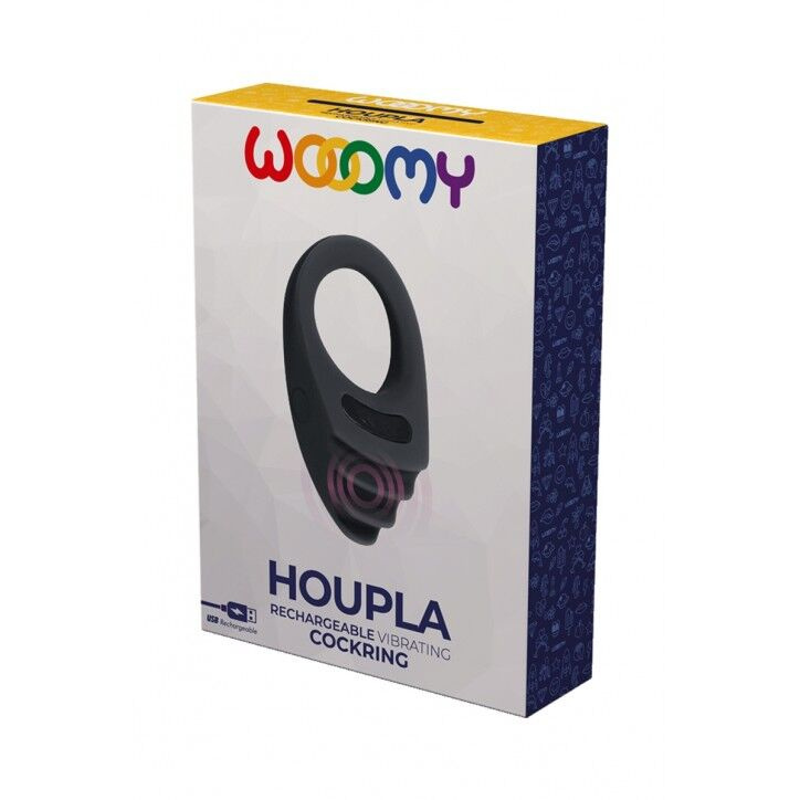 Ерекційне віброкільце Wooomy Houpla, 10 режимів вібрації, діаметр 3 см фото 3