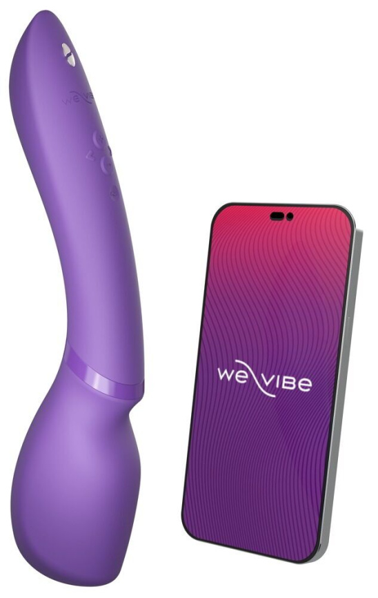 Смарт-вібромасажер We-Vibe Wand 2 Purple, дуже потужний, функція Smart Silence фото 5