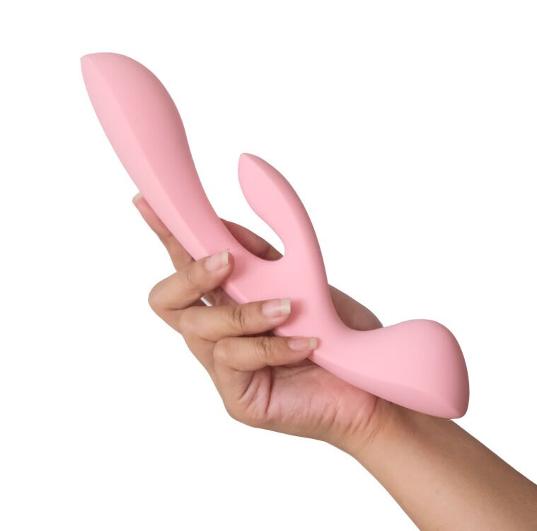 Двосторонній вібратор-кролик Satisfyer Triple Oh Pink, 3 мотори, руків’я-масажер фото 6