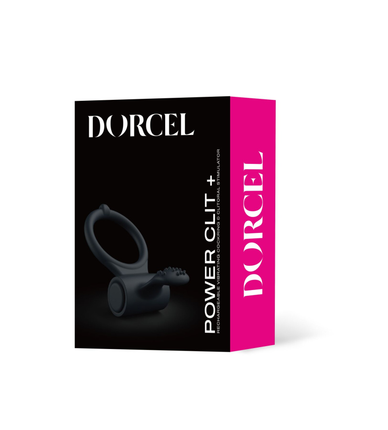 Ерекційне кільце Dorcel Power Clit Plus з вібрацією, перезаряджається, з язичком та щіточкою фото 7
