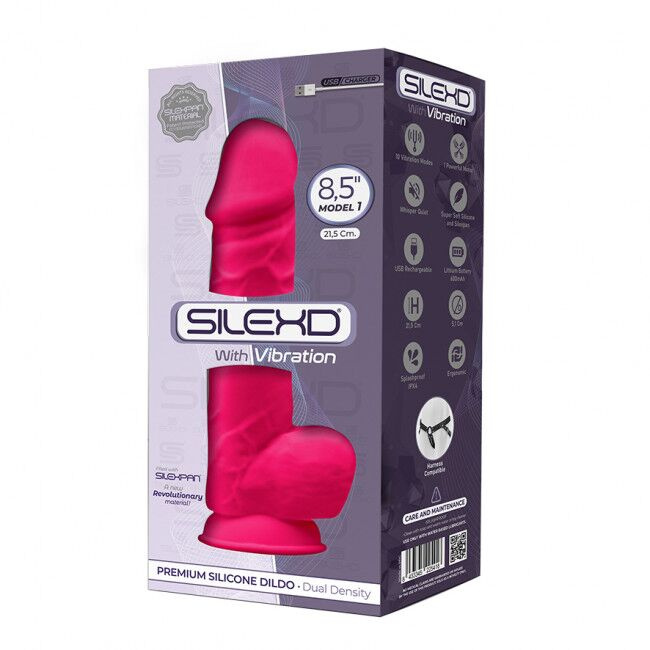 Фалоімітатор з вібрацією SilexD Norman Vibro Pink (MODEL 1 size 8,5in), двошаровий, діаметр 5 см фото 2