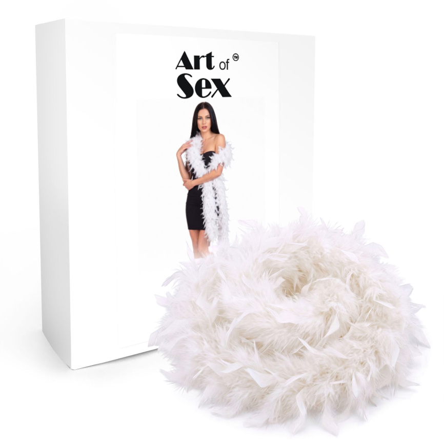 Боа з пір’я Art of Sex, довжина 2 метри, колір білий фото 2