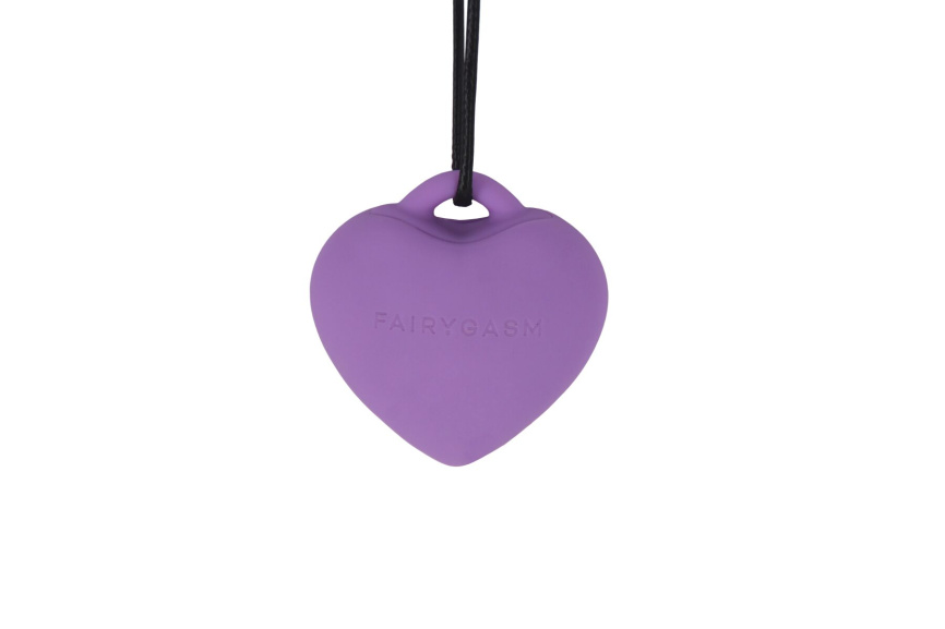 Мінівібратор «Сердечко» FairyGasm PleasureStone violet, 9 режимів, на шнурку фото 4