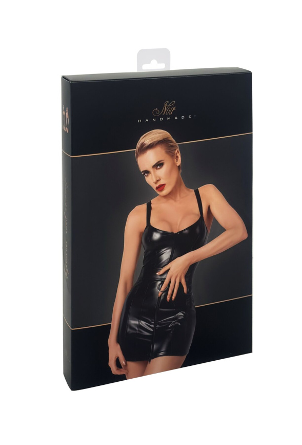 Сукня Noir Handmade F320 Starlet, XL, під латекс, міні, блискавка по всій довжині, кільце на поясі фото 9