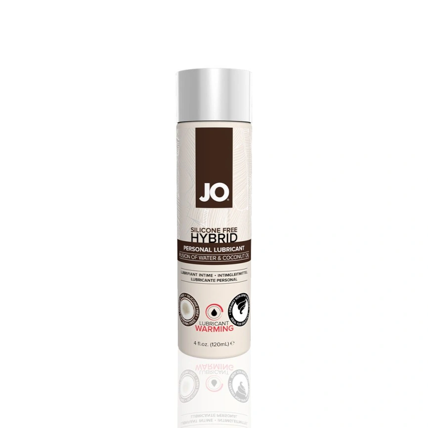 Разогревающая смазка-крем с кокосовым маслом JO Coconut Hybrid WARMING (120 мл) белая фото 1