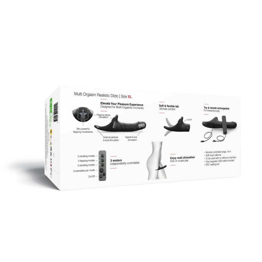 Вібронасадка для страпону з вакуумною стимуляцією Strap-On-Me Multi Orgasm Realistic Dildo XL Black фото 8