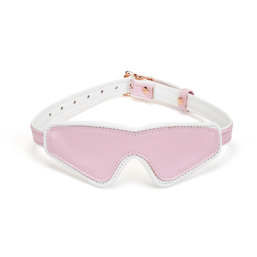 Шкіряна маска на очі Liebe Seele White & Pink Fairy Goat Leather Blindfold фото 1