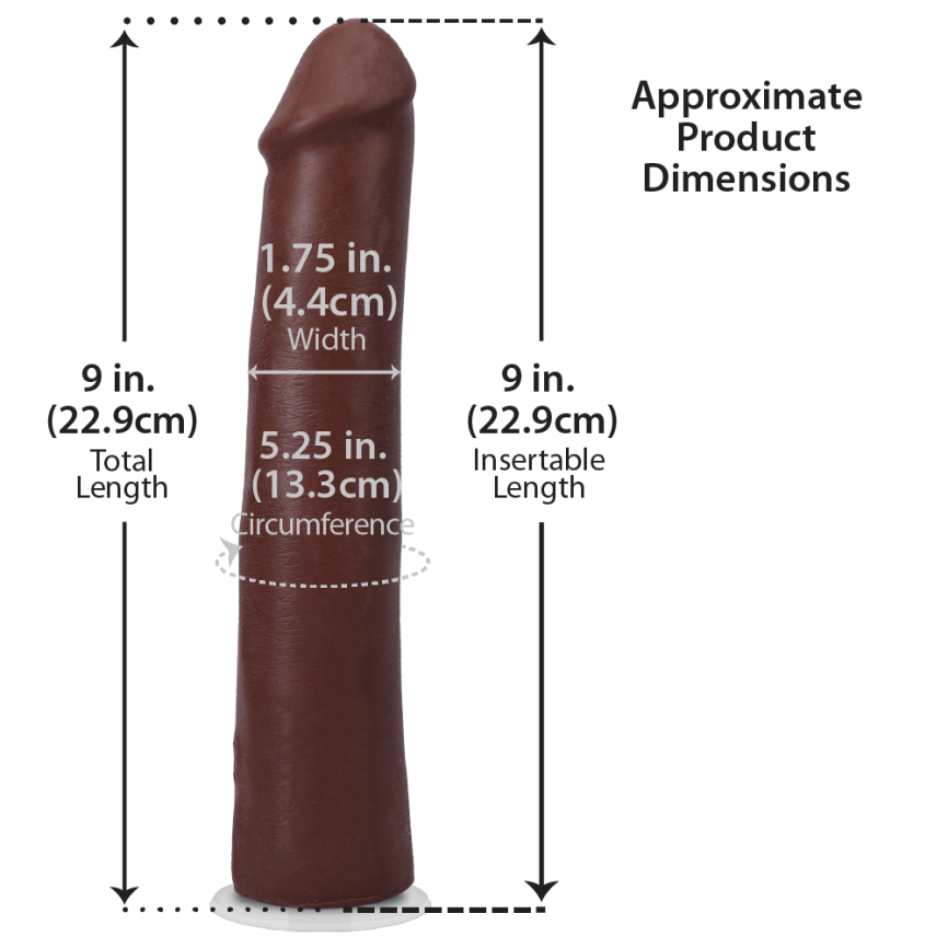 Фалоімітатор Doc Johnson The Realistic Cock ULTRASKYN - 9 Inch Chocolate фото 5