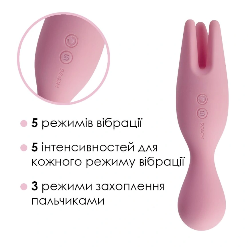 Двойной вибратор для чувствительных зон Svakom Nymph Pale Pink фото 3