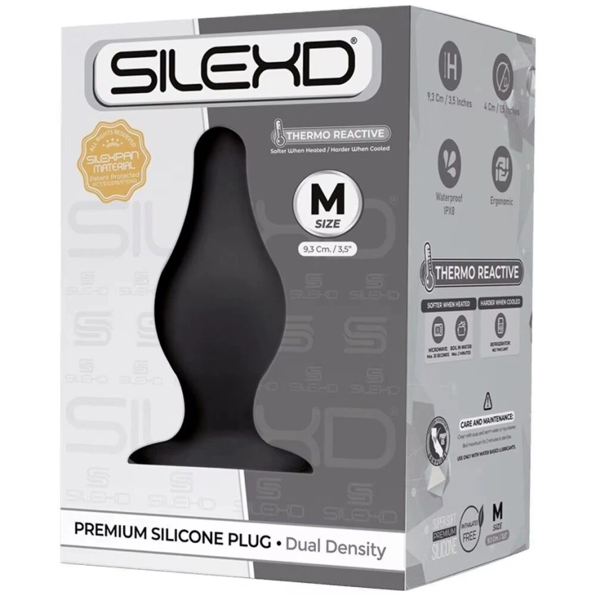 Анальная пробка SilexD (Model 2 size M), двухслойная, силикон+Silexpan (предыдущая упаковка!!!) фото 5