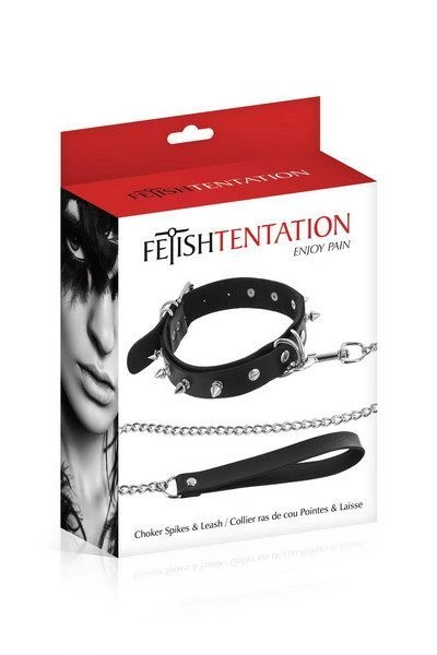 Ошейник с шипами и с поводком Fetish Tentation Spikes and Leash фото 2
