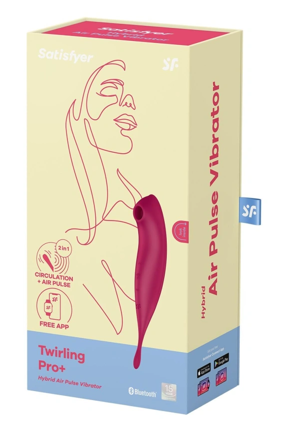 Смарт-вибратор для клитора с вакуумной стимуляцией Satisfyer Twirling Pro+ dark red фото 7