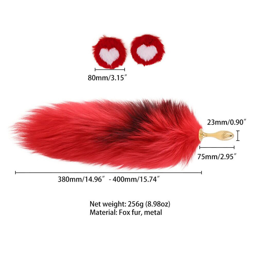 Анальна пробка з хвостом лисиці LOCKINK SEVANDA Red Vixen Set with Pear-shape Plug фото 10