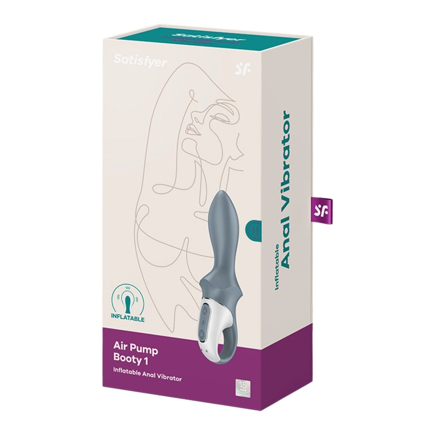 Анальный надувной вибратор Satisfyer Air Pump Booty 1, гибкий ствол фото 6