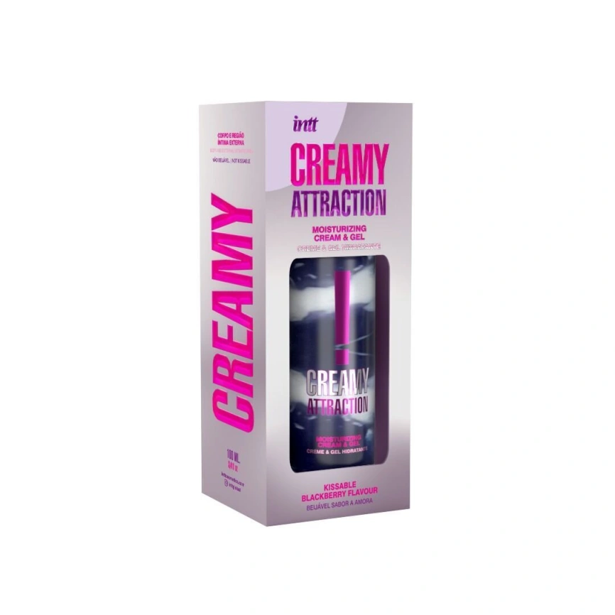 Увлажняющий крем-гель 2в1 Intt Creamy Attraction Blackberry 100мл (мятая упаковка!!!) фото 4